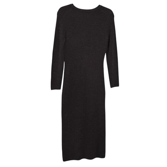 Jenni Kayne Size S Long Sleeve Merino Wool‎ Thermal Sweater Dress Charcoal Gray - Picture 4 of 7